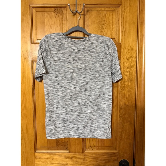 LOFT Women's Grey Marled Short Sleeve Beaded Embellished T Shirt Size M - Picture 5 of 5